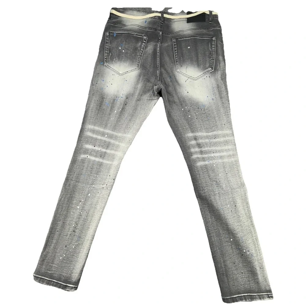 THRT STEEL GRAY‎  SPLATTER JEANS SIZE 40 X32 MENS
